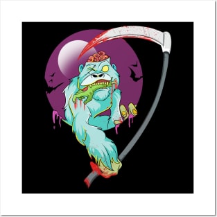 Funny Monkey Grim Reaper Zombie Posters and Art